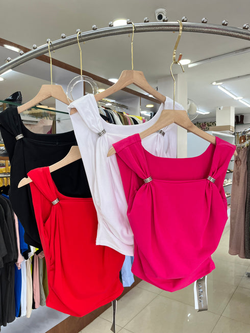 Sleeveless Square Neck Tops